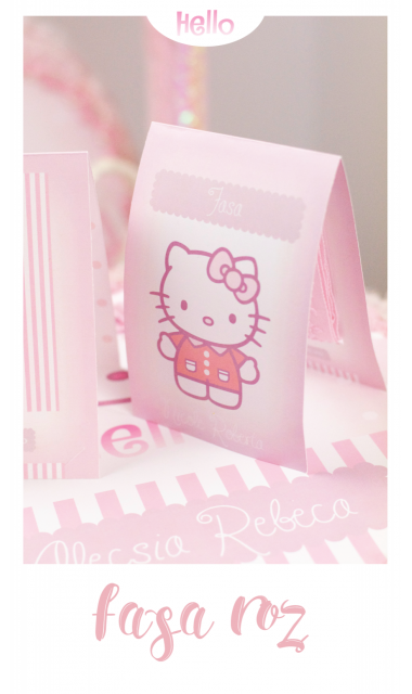 Trusou de botez personalizat brodat cu Hello Kitty pentru fete, Kitty Sugar  10